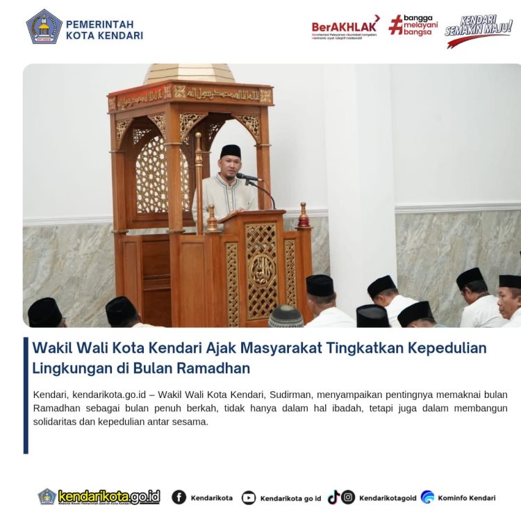 Wakil Wali Kota Kendari Ajak Masyarakat Tingkatkan Kepedulian Lingkungan di Bulan Ramadhan