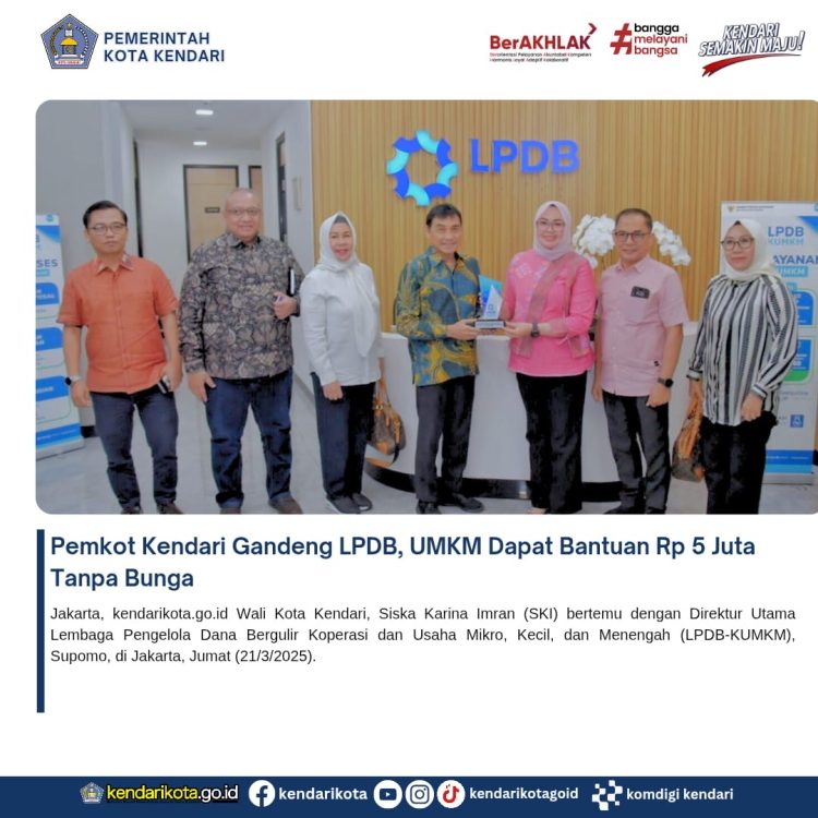 Pemkot Kendari Gandeng LPDB, UMKM Dapat Bantuan Rp 5 Juta Tanpa Bunga