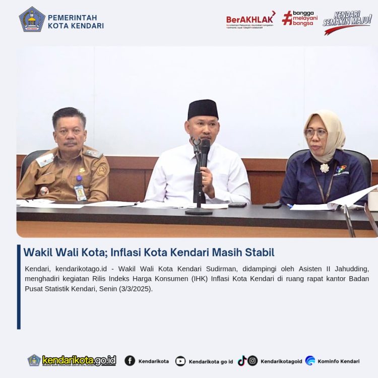 Wakil Wali Kota; Inflasi Kota Kendari Masih Stabil