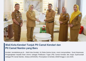 Wali Kota Kendari Tunjuk Plt Camat Kendari dan Plt Camat Nambo yang Baru