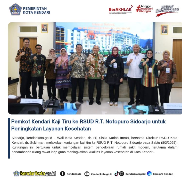 Pemkot Kendari Kaji Tiru ke RSUD R.T. Notopuro Sidoarjo untuk Peningkatan Layanan Kesehatan