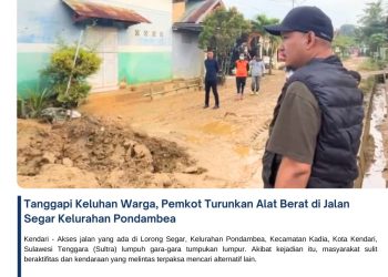 Tanggapi Keluhan Warga, Pemkot Turunkan Alat Berat di Jalan Segar Kelurahan Pondambea