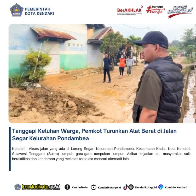 Tanggapi Keluhan Warga, Pemkot Turunkan Alat Berat di Jalan Segar Kelurahan Pondambea