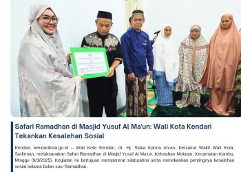 Safari Ramadhan di Masjid Yusuf Al Ma’un: Wali Kota Kendari Tekankan Kesalehan Sosial
