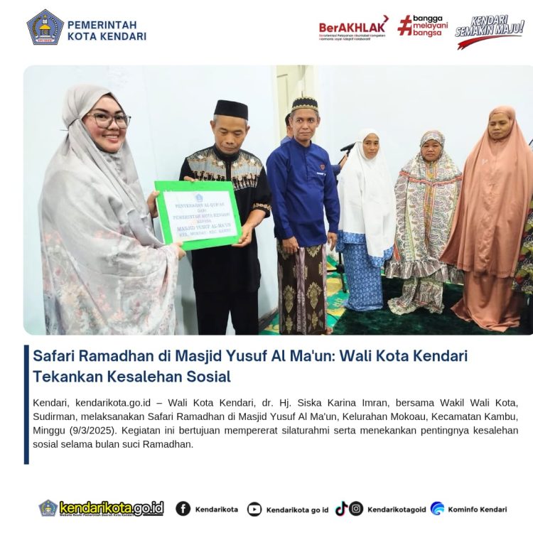 Safari Ramadhan di Masjid Yusuf Al Ma’un: Wali Kota Kendari Tekankan Kesalehan Sosial