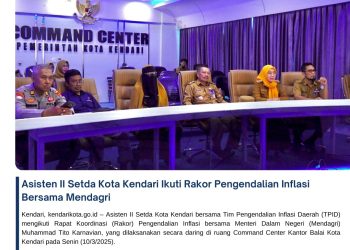 Asisten II Setda Kota Kendari Ikuti Rakor Pengendalian Inflasi Bersama Mendagri