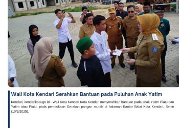 Wali Kota Kendari Serahkan Bantuan pada Puluhan Anak Yatim