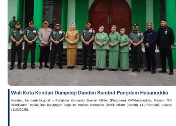 Wali Kota Kendari Dampingi Dandim Sambut Pangdam Hasanuddin