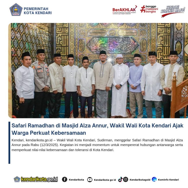 Safari Ramadhan di Masjid Alza Annur, Wakil Wali Kota Kendari Ajak Warga Perkuat Kebersamaan