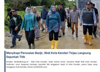 Menyikapi Persoalan Banjir, Wali Kota Kendari Tinjau Langsung Sejumlah Titik