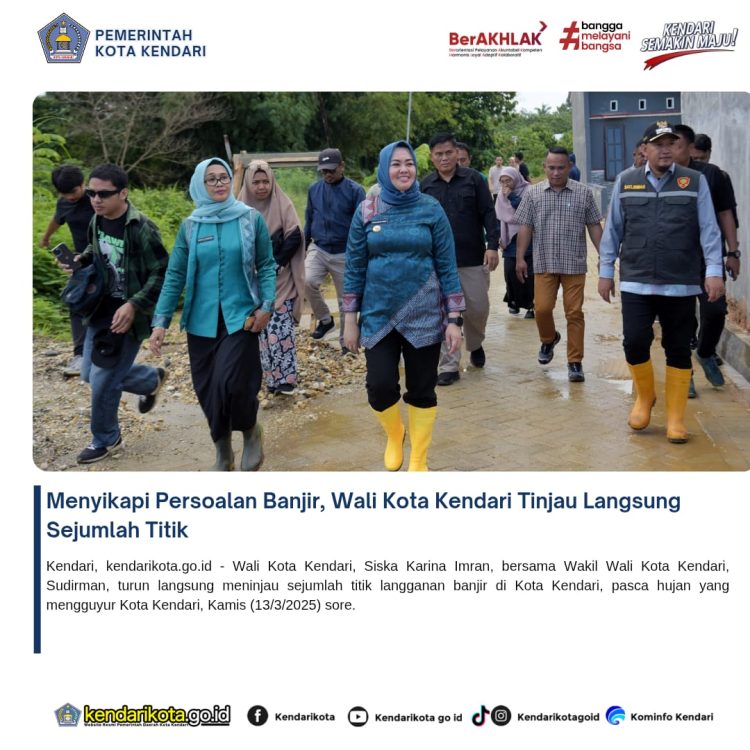 Menyikapi Persoalan Banjir, Wali Kota Kendari Tinjau Langsung Sejumlah Titik