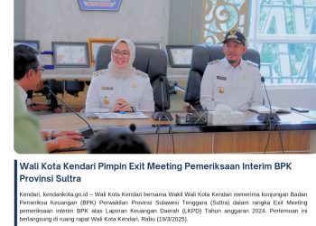 Wali Kota Kendari Pimpin Exit Meeting Pemeriksaan Interim BPK Provinsi Sultra