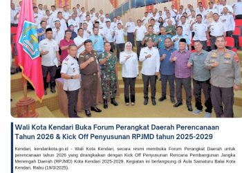 Wali Kota Kendari buka Forum Perangkat Daerah Perencanaan tahun 2026 & Kick Off Penyusunan RPJMD tahun 2025-2029