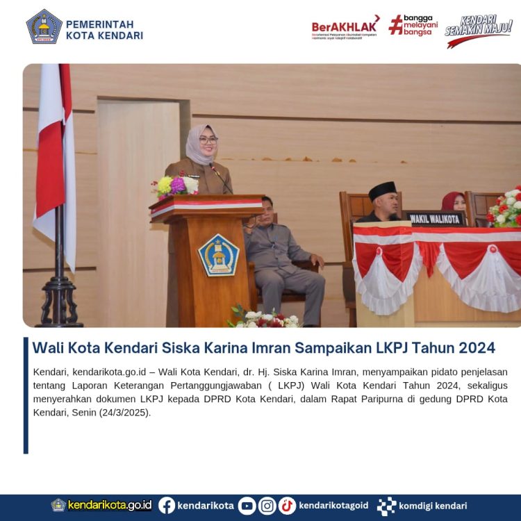 Wali Kota Kendari Siska Karina Imran Sampaikan LKPJ Tahun 2024