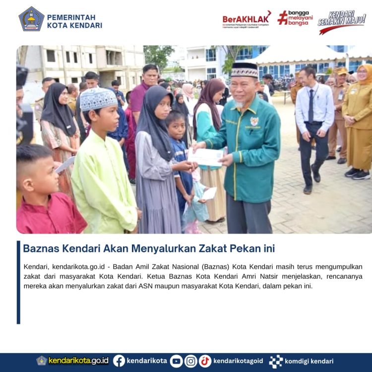 Baznas Kendari Akan Menyalurkan Zakat Pekan ini