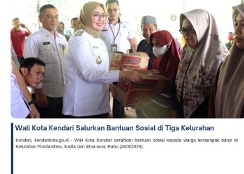 Wali Kota Kendari Salurkan Bantuan Sosial di Tiga Kelurahan