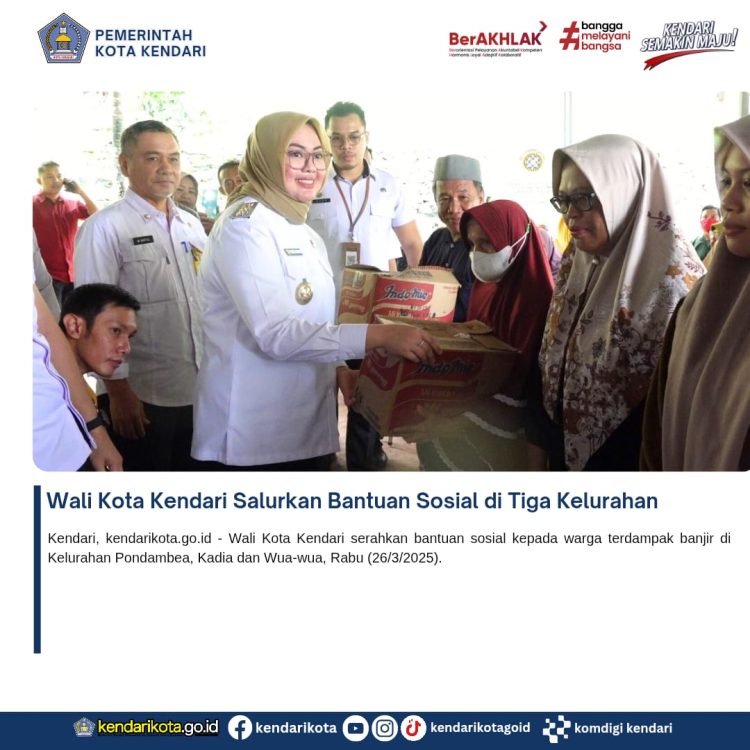 Wali Kota Kendari Salurkan Bantuan Sosial di Tiga Kelurahan