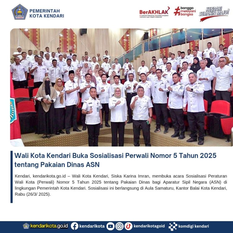 Wali Kota Kendari Buka Sosialisasi Perwali Nomor 5 Tahun 2025 tentang Pakaian Dinas ASN