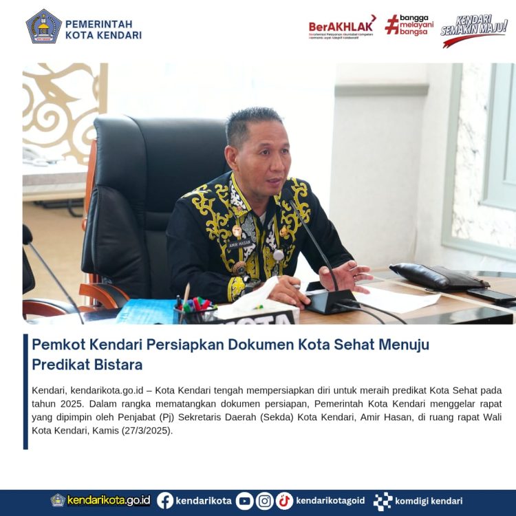 Pemkot Kendari Persiapkan Dokumen Kota Sehat Menuju Predikat Wistara