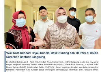 Wali Kota Kendari Tinjau Kondisi Bayi Stunting dan TB Paru di RSUD, Serahkan Bantuan Langsung