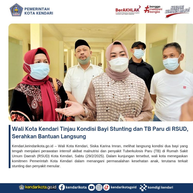 Wali Kota Kendari Tinjau Kondisi Bayi Stunting dan TB Paru di RSUD, Serahkan Bantuan Langsung