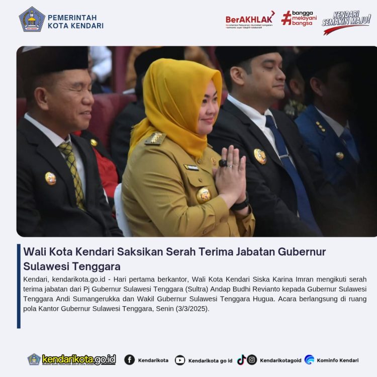 Wali Kota Kendari Saksikan Serah Terima Jabatan Gubernur Sulawesi Tenggara