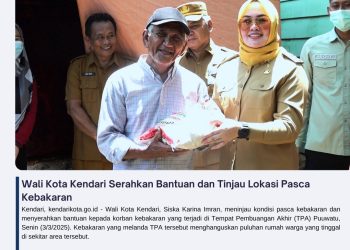 Wali Kota Kendari Serahkan Bantuan dan Tinjau Lokasi Pasca Kebakaran