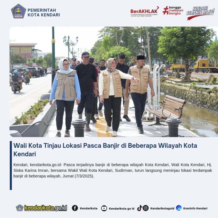 Wali Kota Tinjau Lokasi Pasca Banjir di Beberapa Wilayah Kota Kendari
