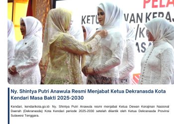 Ny. Shintya Putri Anawula Resmi Menjabat Ketua Dekranasda Kota Kendari Masa Bakti 2025-2030