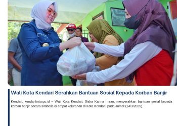 Wali Kota Kendari Serahkan Bantuan Sosial Kepada Korban Banjir
