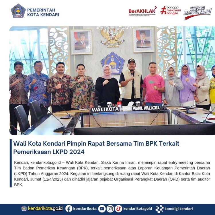 Wali Kota Kendari Pimpin Rapat Bersama Tim BPK Terkait Pemeriksaan LKPD 2024