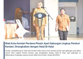 Wali Kota Kendari Perdana Pimpin Apel Gabungan Lingkup Pemkot Kendari, Dirangkaikan dengan Halal Bi Halal