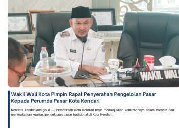 Wakil Wali Kota Pimpin Rapat Penyerahan Pengelolan Pasar Kepada Perumda Pasar Kota Kendari