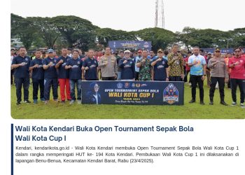 Wali Kota Kendari Buka Open Tournament Sepak Bola Wali Kota Cup 1
