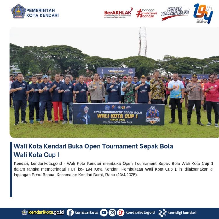 Wali Kota Kendari Buka Open Tournament Sepak Bola Wali Kota Cup 1