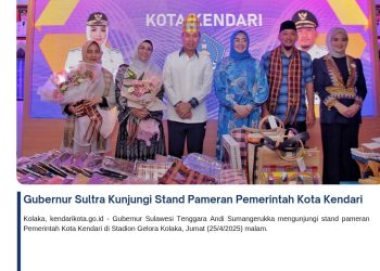 Gubernur Sultra Kunjungi Stand Pameran Pemerintah Kota Kendari