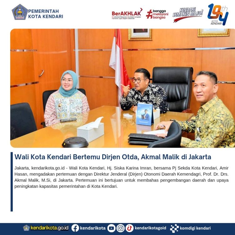 Wali Kota Kendari Bertemu Dirjen Otda, Akmal Malik di Jakarta