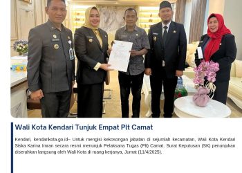 Wali Kota Kendari Tunjuk Empat Plt Camat