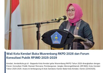 Wali Kota Kendari Buka Musrenbang RKPD 2026 dan Forum Konsultasi Publik RPJMD 2025-2029
