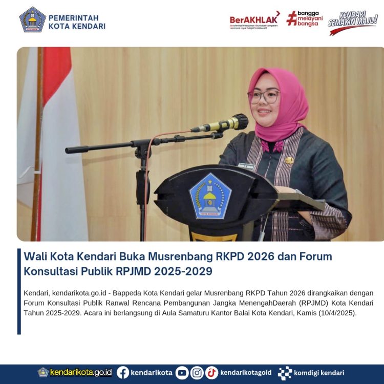 Wali Kota Kendari Buka Musrenbang RKPD 2026 dan Forum Konsultasi Publik RPJMD 2025-2029