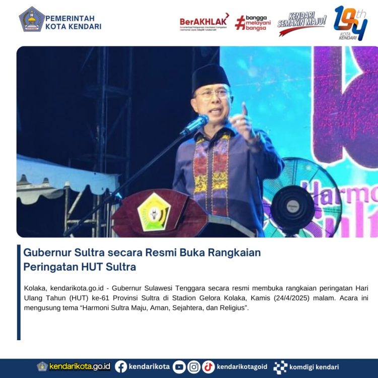 Gubernur Sultra secara Resmi Buka Rangkaian Peringatan HUT Sultra
