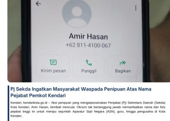 Pj Sekda Ingatkan Masyarakat Waspada Penipuan Atas Nama Pejabat Pemkot Kendari