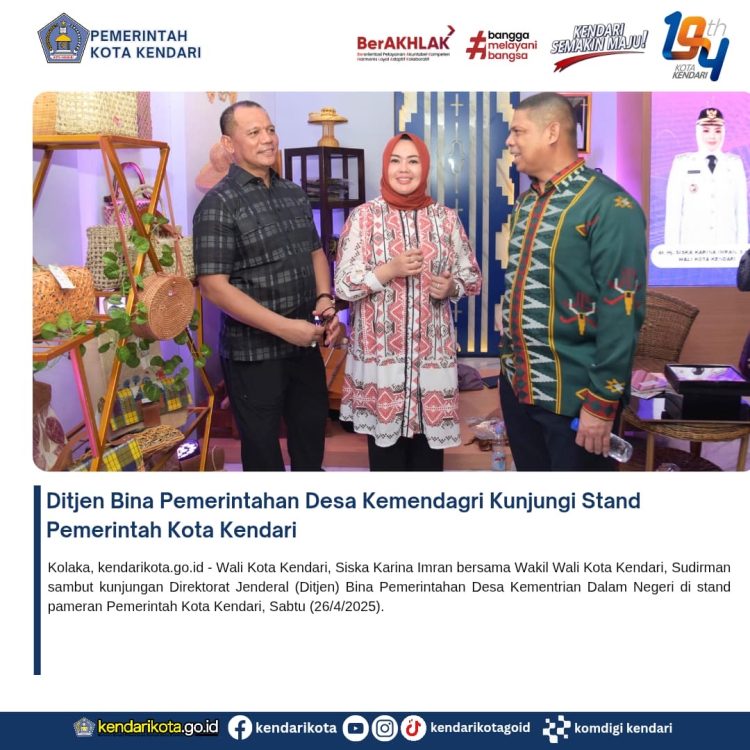 Ditjen Bina Pemerintahan Desa Kemendagri Kunjungi Stand Pemerintah Kota Kendari