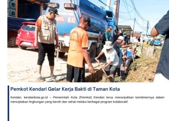 Pemkot Kendari Gelar Kerja Bakti di Taman Kota
