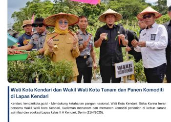 Wali Kota Kendari dan Wakil Wali Kota Tanam dan Panen Komoditi di Lapas Kendari