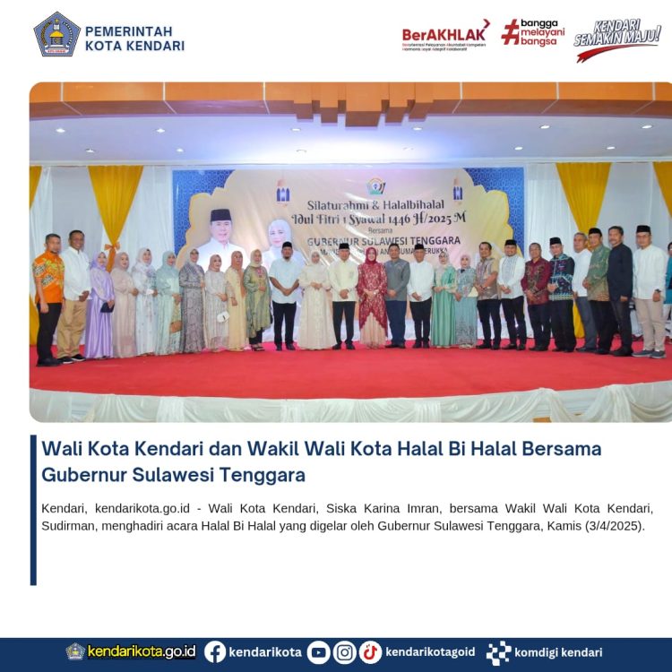 Wali Kota Kendari dan Wakil Wali Kota Halal Bi Halal Bersama Gubernur Sulawesi Tenggara