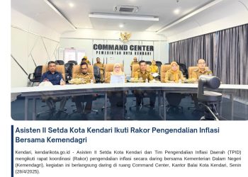 Asisten II Setda Kota Kendari Ikuti Rakor Pengendalian Inflasi Bersama Kemendagri