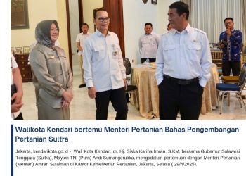 Wali Kota Kendari Bertemu Menteri Pertanian Bahas Pengembangan Pertanian Kota