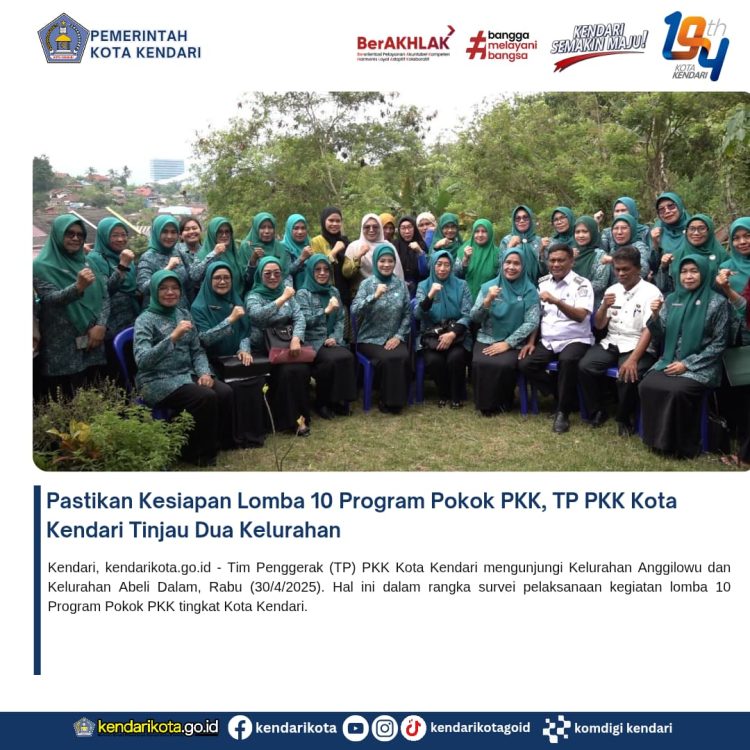 Pastikan Kesiapan Lomba 10 Program Pokok PKK, TP PKK Kota Kendari Tinjau Dua Kelurahan