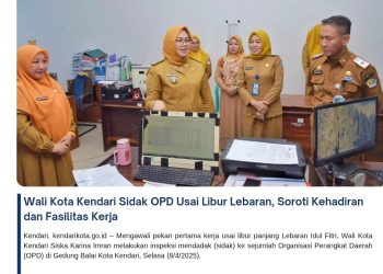 Wali Kota Kendari Sidak OPD Usai Libur Lebaran, Soroti Kehadiran dan Fasilitas Kerja